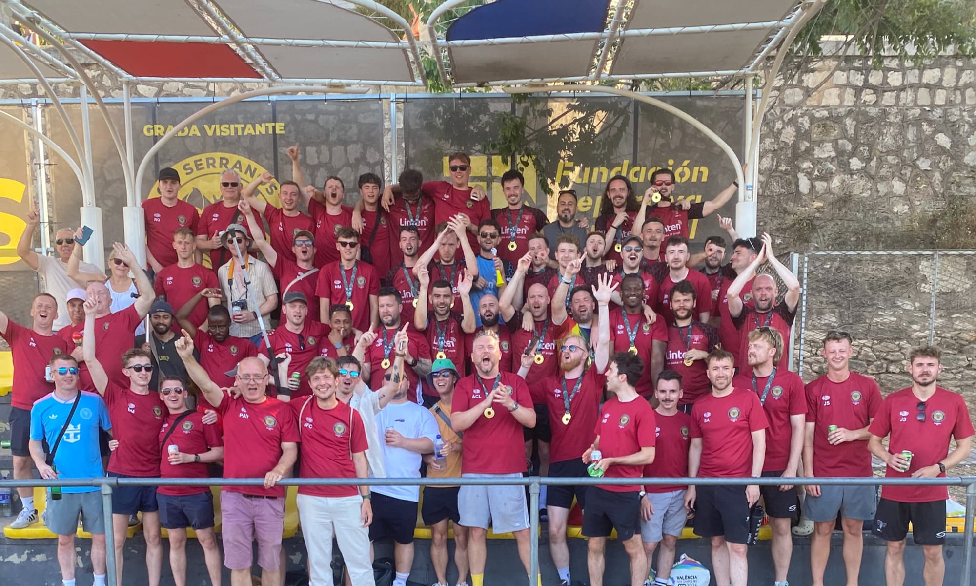 The VMFC squad celebrating with gold medals at the Gay Games in Valencia